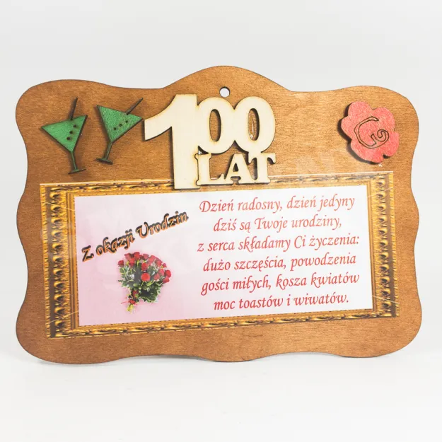 Deseczka - 100 Lat z okazji urodzin (różowa)