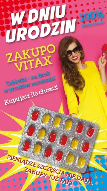 Karnet + drażetki - W dniu urodzin. Zakupovitax. .... na brak wyrzutów sumienia.