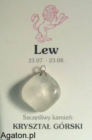 LEW - szczęśliwy kamień zodiaku z zawieszką - KRYSZTAŁ GÓRSKI