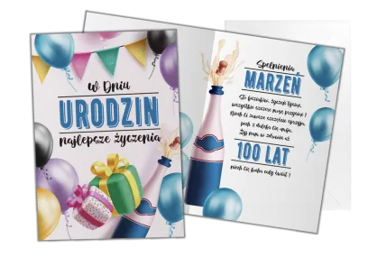Kartka C5 - W Dniu Urodzin najlepsze życzenia