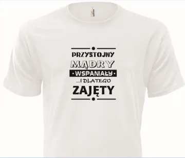 Koszulka biała - Przystojny, mądry, wspaniały ... i dlatego zajęty