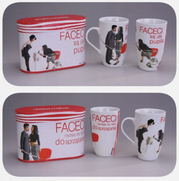 Zestaw 2 kubków - Faceci są jak pupile .... Faceci nadają się tylko do sprzątania