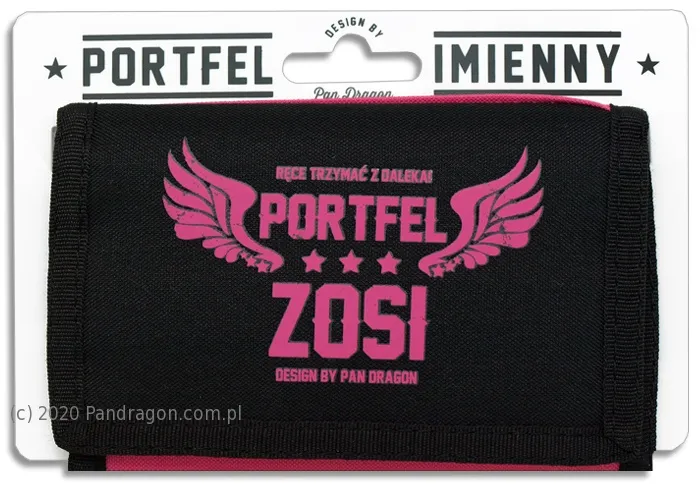 Portfel imienny - Zosi. Ręce trzymać z daleka!