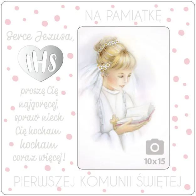 Ramka Kukartka - Na pamiątkę Pierwszej Komunii Świętej