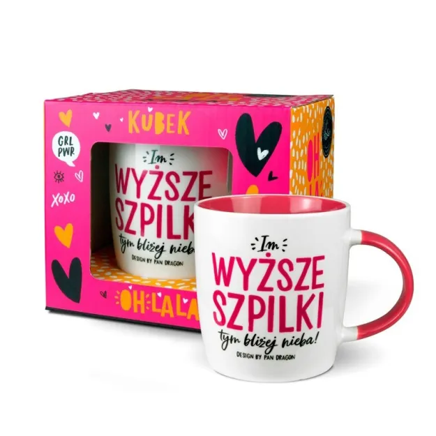 Kubek Oh Lala - Im wyższe szpilki, tym bliżej nieba!