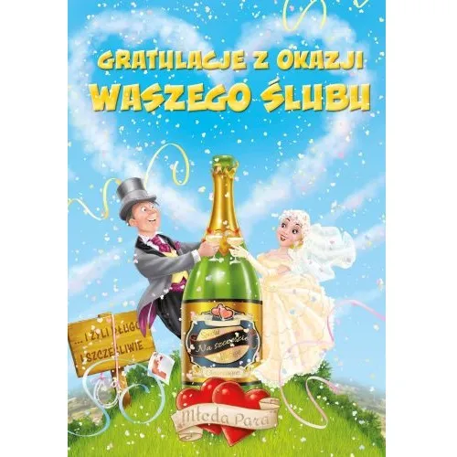 Karnet - Gratulacje z okazji waszego ślubu. Młoda para