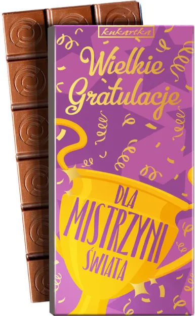 Czekolada - Dla Mistrzyni świata. Wielkie gratulacje!
