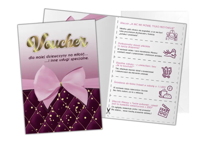 Kartka C5 - Voucher dla Mojej Dziewczyny