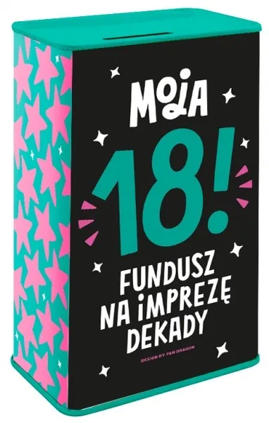 Skarbonka puszka Happy - Moja 18! Fundusz na imprezę dekady!