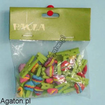 Mini spinacze z serduszkiem - kpl - 24 szt
