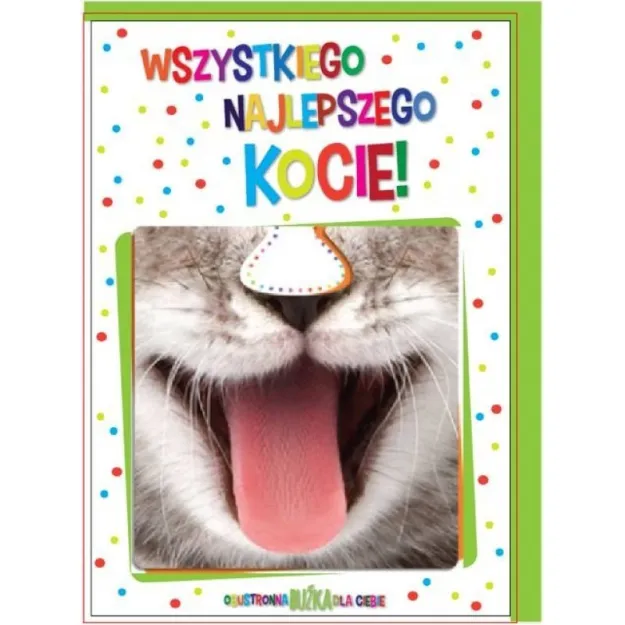 Karnet buźka - Wszystkiego najlepszego kocie!