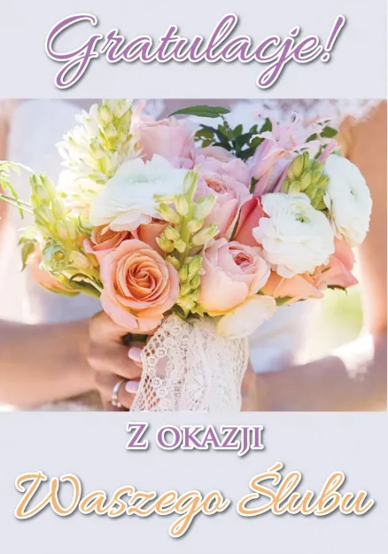 Karnet 3D - Gratulacje! Z okazji Waszego Ślubu