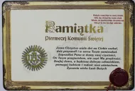 Certyfikat - Pamiątka Pierwszej Komunii Świętej