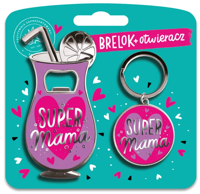 Brelok + otwieracz - Super Mama