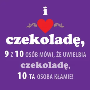 Magnes - I love czekoladę, 9 z 10 osób mówi, że uwielbia czekoladę, 10-ta osoba kłamie