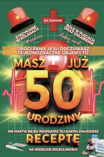 Karnet + recepta - Drogi Panie masz już 50 urodziny
