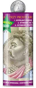 Skarbonka puszka - 500 zł