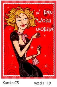 Karnet C5 - W dniu twoich urodzin (czerwona)