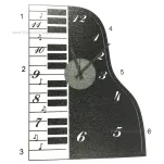 Zegar na ścianę lub drzwi - Pianino - 2