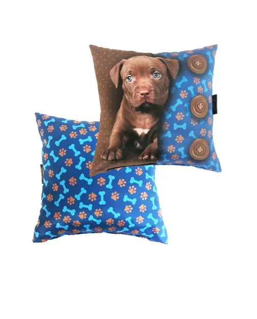 Poduszka obustronna śr. - (granatowa) Pies labrador