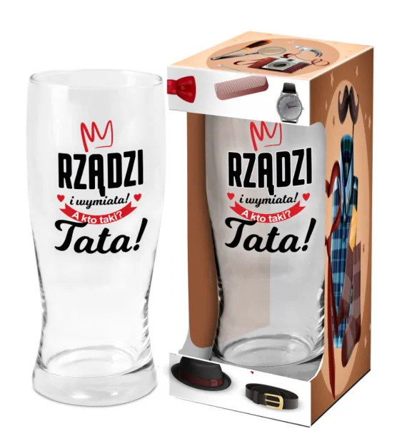 Szklanka do piwa - Rządzi i wymiata! A kto taki? Tata!