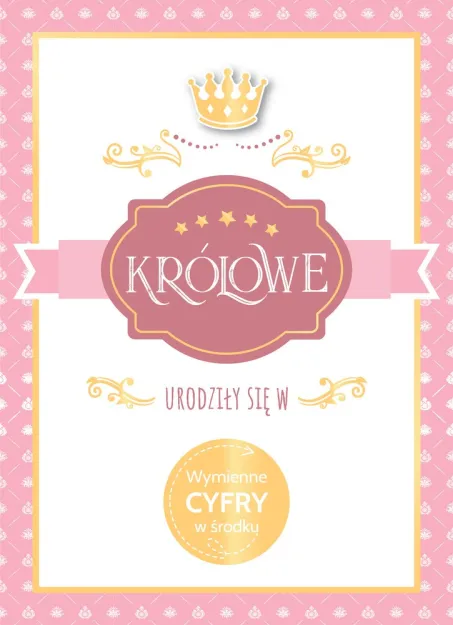 Karnet 3D z życzeniami - Królowe urodziły się w ... (wymienne cyfry w środku)