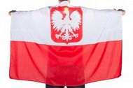 Peleryna kibica - flaga Polska - 90x150 z godłem