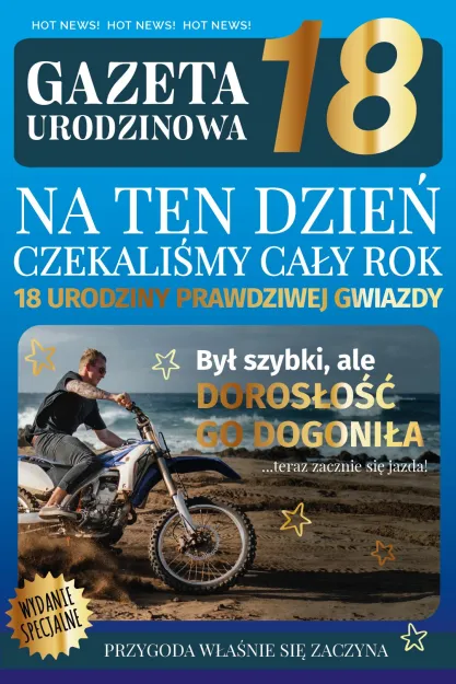 Karnet AS - Gazeta urodzinowa 18. (mężczyzna) Na ten dzień czekaliśmy cały rok