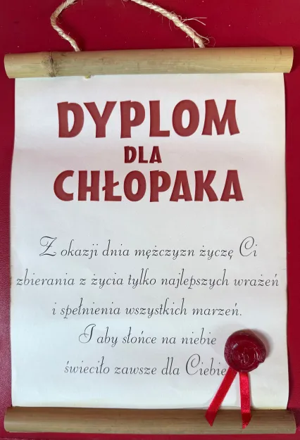 Dyplom z bambusem - Dyplom dla Chłopaska