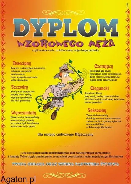 Dyplom - wzorowego Męża
