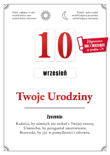 Karnet 3D z życzeniami - Twoje urodziny (wymienne dni i miesiące w środku)