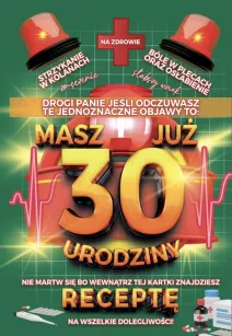 Karnet + recepta - Drogi Panie masz już 30 urodziny