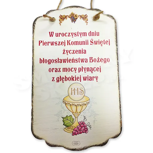 Tabliczka prost. Vintage - Pierwsza Komunia Święta - W uroczystym dniu ...