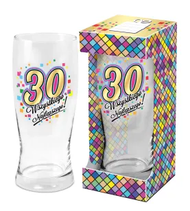 Szklanka do piwa Mozaika - 30 Wszystkiego najlepszego
