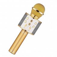 Mikrofon karaoke bluetooth - Złoty