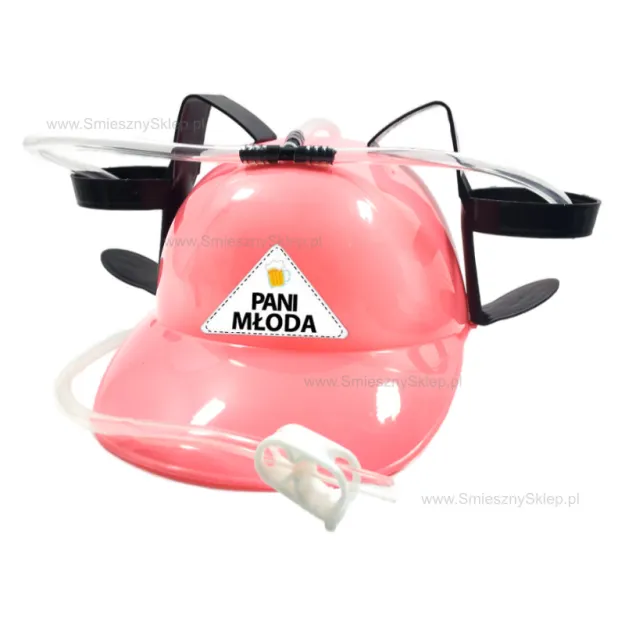 Kask piwny różowy - Pani Młoda