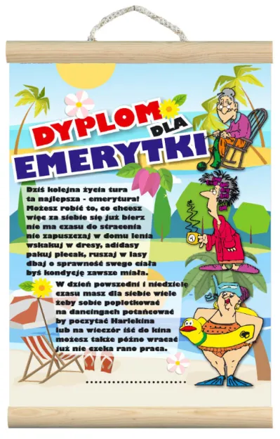 Dyplom z listewkami - dla Emerytki