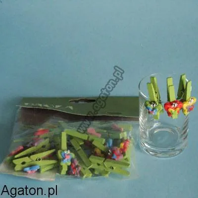 Mini spinacze z motylkiem - kpl - 24 szt