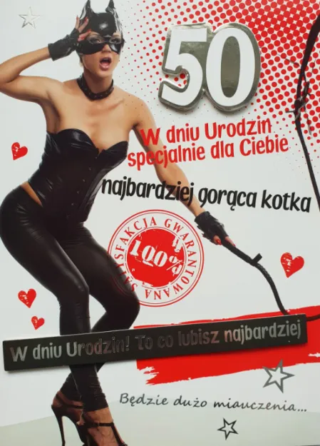 Karnet - w dniu 50 urodzin specjalnie dla Ciebie najbardziej gorąca kotka
