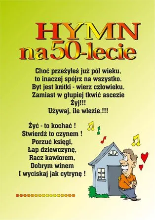 Dyplom - Hymn na 50-lecie (dla mężczyzny)
