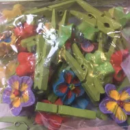 Mini spinacze z kwiatkiem kpl - 24 szt