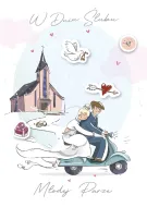 Karnet 3D z życzeniami - W dniu ślubu Młodej Parze