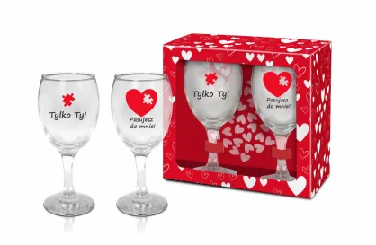 Zestaw 2 kieliszków (220ml) - Tylko Ty. Pasujesz do mnie!