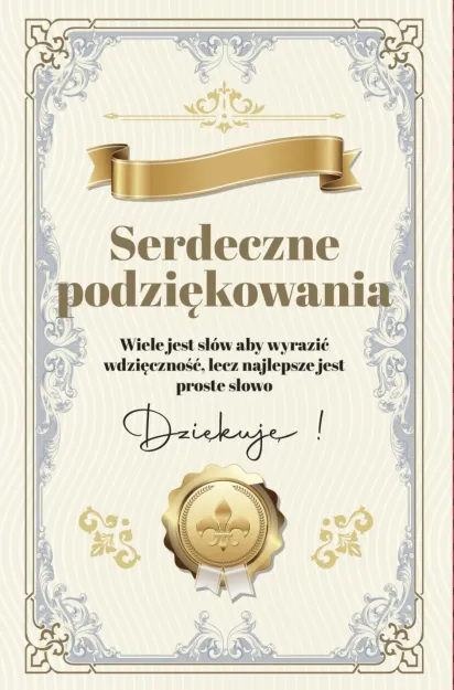 Karnet 2K - Serdeczne podziękowania. Dziękuję!