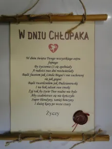 Dyplom z bambusem - W Dniu Chłopaska (amor) - W dniu święta Twego wszystkiego extra fajnego ...