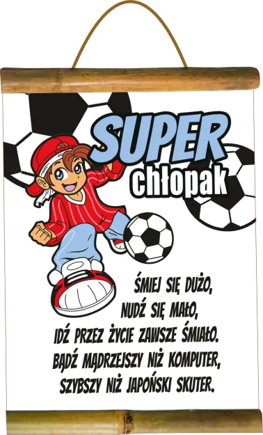 Dyplom z bambusem - Super Chłopaka (z piłką)