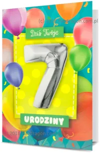 Karnet + Balon - Dziś Twoje 7 urodzinki.