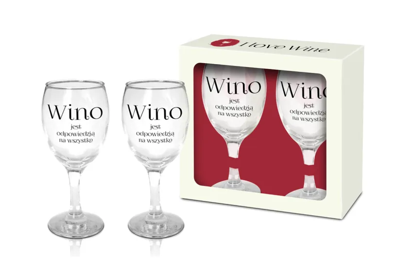Zestaw kielichów  - Wino jest odpowiedzią na wszystko