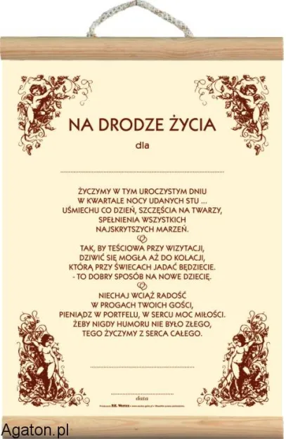 Dyplom - Na drodze życia dla  ..  (Młodej Pary)