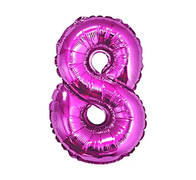 Balon foliowy - 8 różowy (duży - 85 cm)